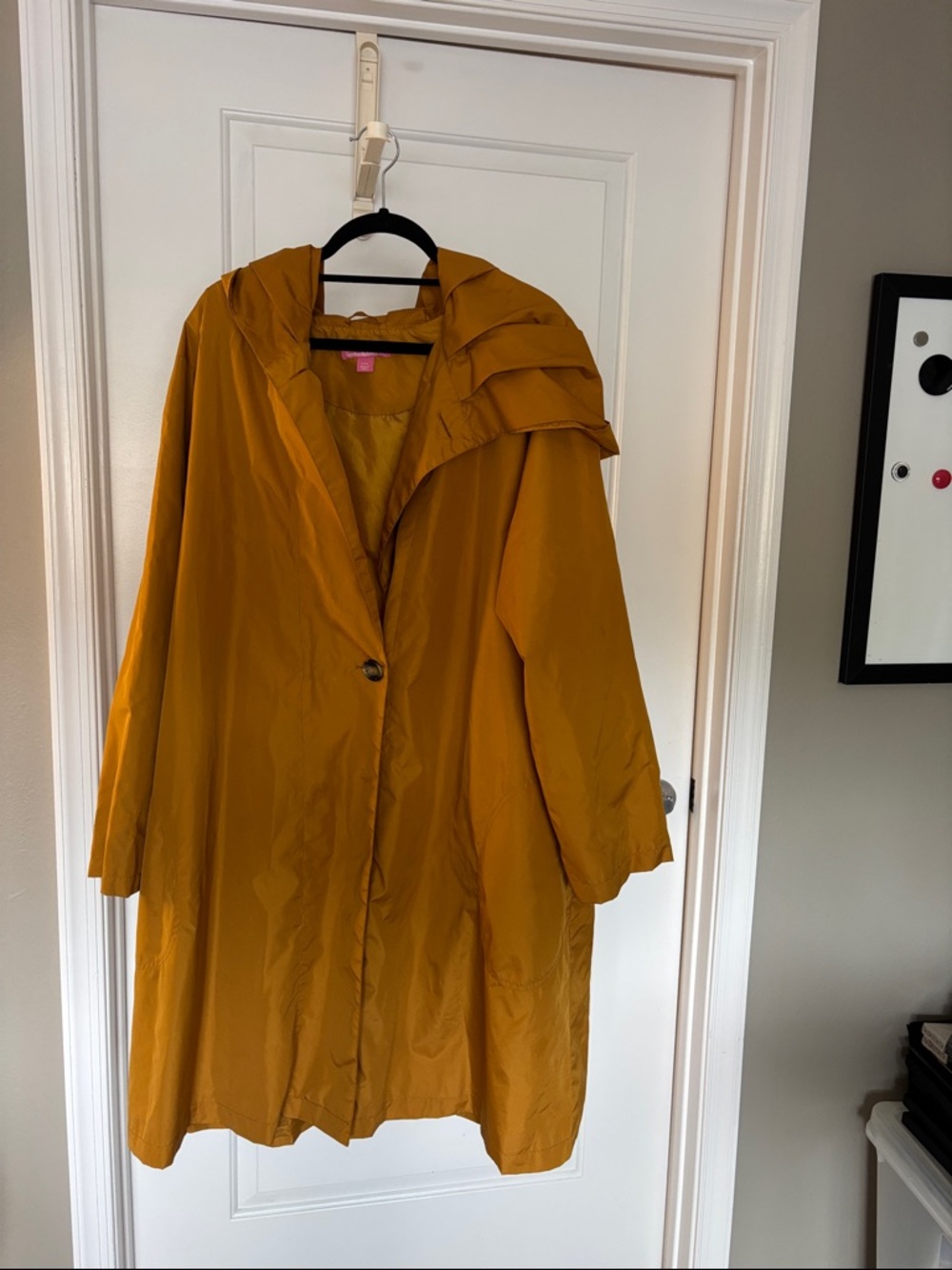 Woman Within Mustard Hooded Lightweight Raincoat